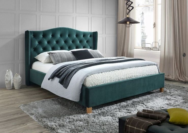 Фото Кровать двуспальная Signal Aspen velvet (СМ 160х200) c ортопедическим основанием от производителя Signal в Симферополе по цене 71&nbsp;600 ₽