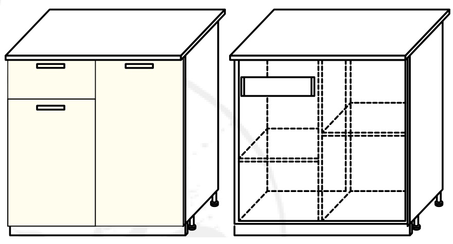 Фото Кухня Диана-4 (ЛДСП) шкаф-стол 800 (ШН-815L) от производителя Фант-мебель в Симферополе по цене 4 690 ₽