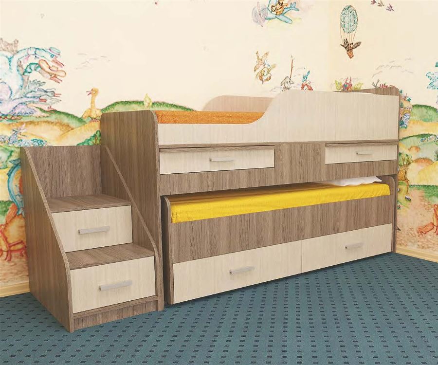 Фото Кровать 2-х ярусная Лесики (СМ 70х180/70х170) от производителя Пирамида в Симферополе по цене 24 220 ₽