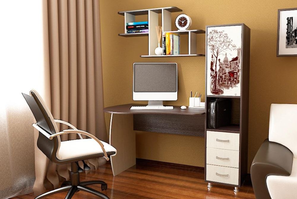 Фото Стол компьютерный Гимназист(М) (с полкой) от производителя ТриЯ в Симферополе по цене 15&nbsp;510 ₽