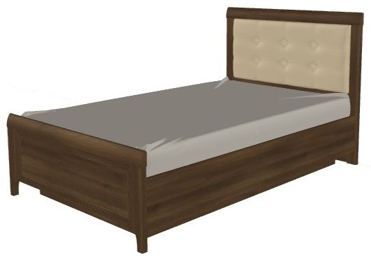 Кровать односпальная Карина КР-1031 (СМ 120х200) с подъемным механизмом ( 120х200 , ЛДСП/МДФ , акация молдау , с подъемным мех. , с коробом , без матраса (Лером) )