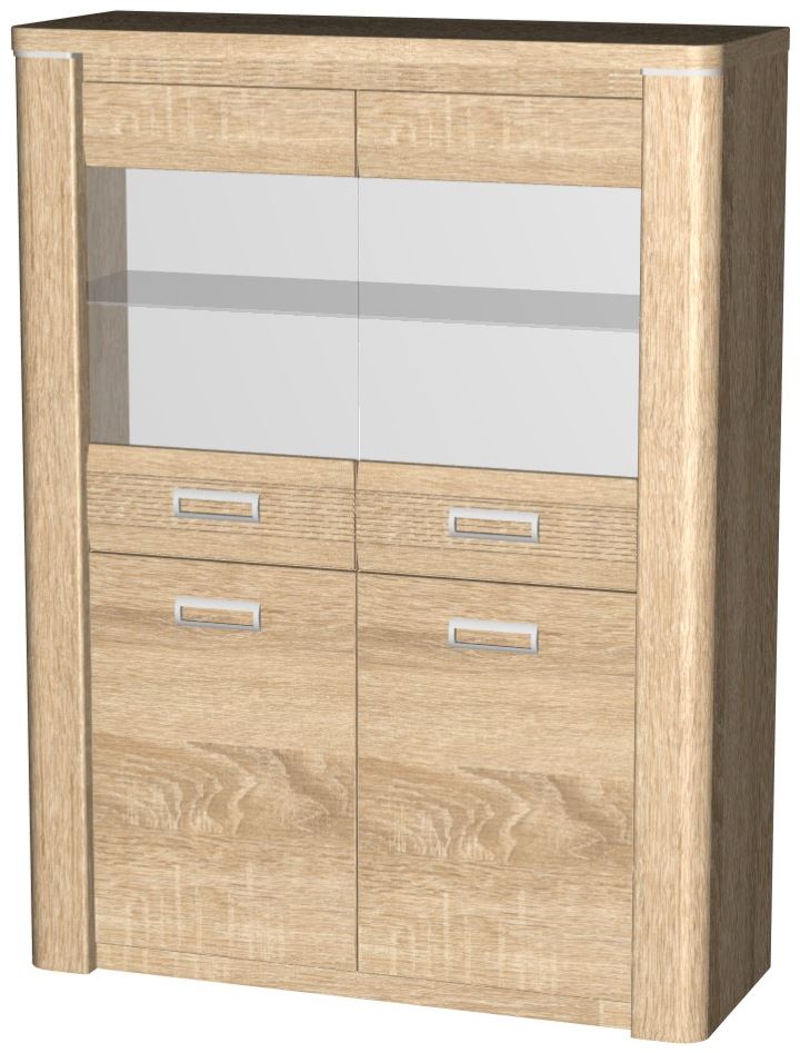 Фото Пенал со стеклом низкий Магнолия ГМ-05 от производителя СБК в Симферополе по цене 25&nbsp;330 ₽