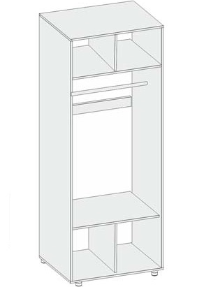 Фото Шкаф Аллегро вар.№4 (90) экокожа двухдверный от производителя Диал в Симферополе по цене 11&nbsp;560 ₽