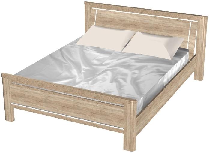 Кровать двуспальная Магнолия (СМ 160х200) без основания ( 160х200 , ЛДСП/МДФ , дуб бардолино , без подъемного мех. , без ящиков , без матраса (СБК) )