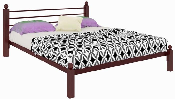 Кровать двуспальная Милана Lux (СМ 180х190) трубка металл ( 180х190 , металл/дерево , медная шагрень , без подъемного мех. , без ящиков , без матраса (Милсон) )