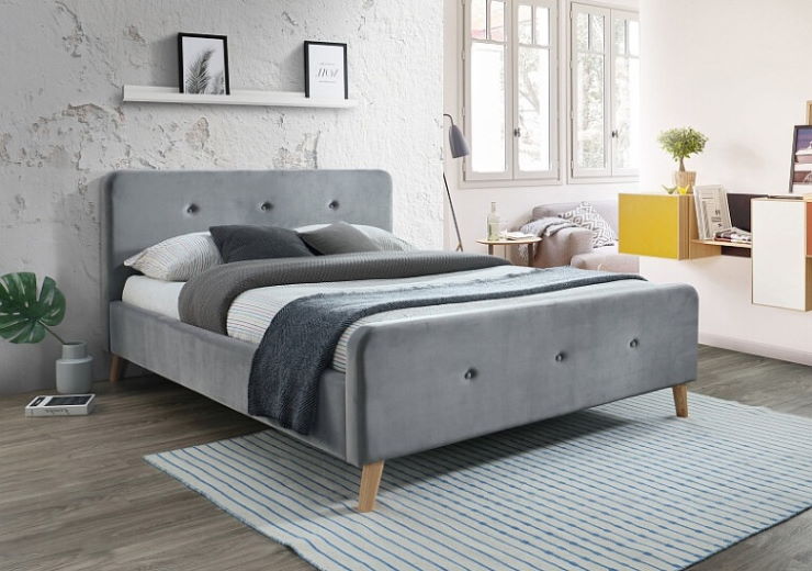 Фото Кровать двуспальная Signal Malmo Velvet (СМ 160х200) c ортопедическим основанием от производителя Signal в Симферополе по цене 66&nbsp;980 ₽