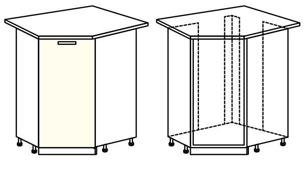Фото Кухня Диана-4 (ЛДСП) шкаф-стол 860 (ШНУ-1) от производителя Фант-мебель в Симферополе по цене 2 960 ₽