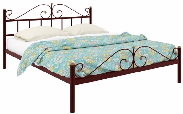 Кровать двуспальная Диана Plus (СМ 140х200) трубка металл ( 140х200 , металл , медная шагрень , без подъемного мех. , без ящиков , без матраса (Милсон) )