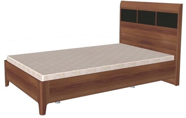 Кровать односпальная Мелисса КР-2861 (СМ 120х200) с ламельным основанием ( 120х200 , ЛДСП/МДФ , слива валлис комбинированный , без подъемного мех. , без ящиков , без матраса (Лером) )
