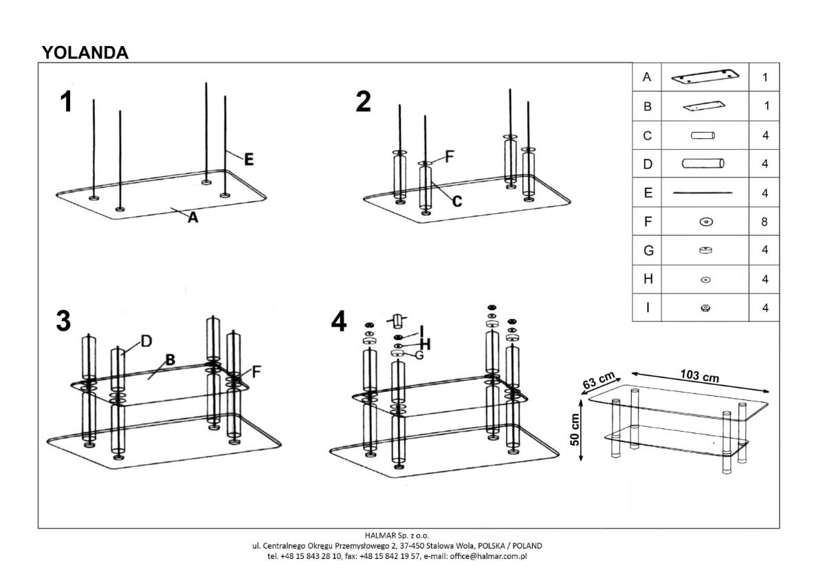 Фото Стол журнальный Halmar Yolanda от производителя Halmar  в Симферополе по цене 9&nbsp;170 ₽