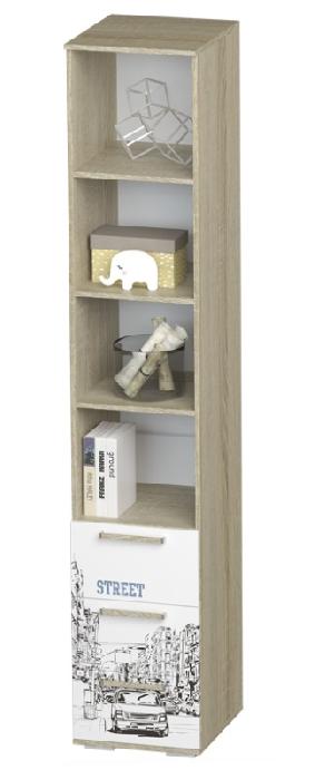 Пенал Сенди ПН-04 (дуб сонома-белый-фотопечать мальчик (БТС) )