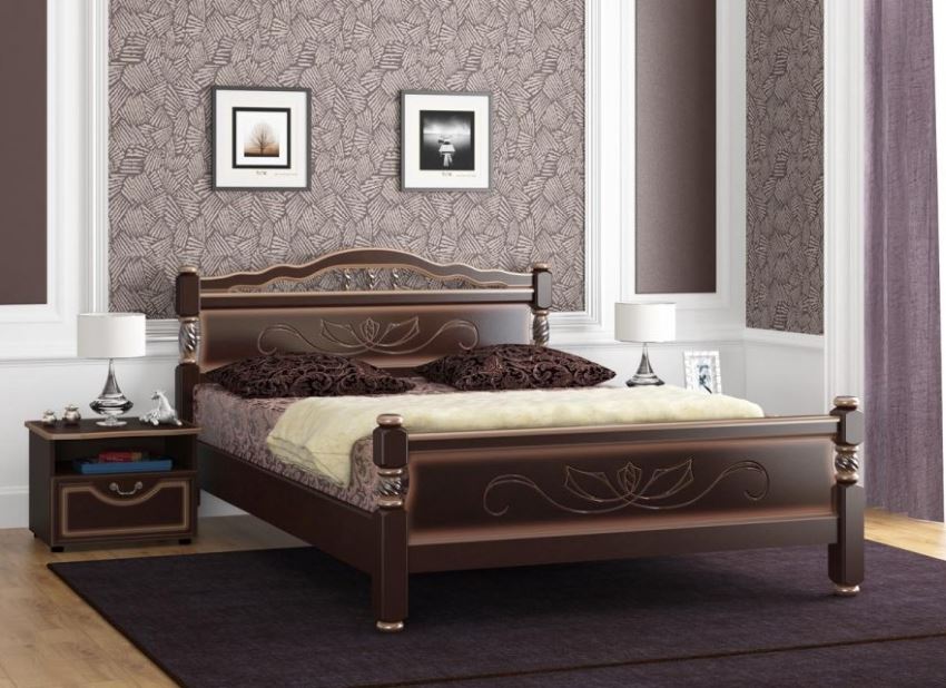 Фото Кровать двуспальная Карина-5 (СМ 140х200) без основания с универсальными царгами от производителя Браво-мебель в Симферополе по цене 17&nbsp;530 ₽