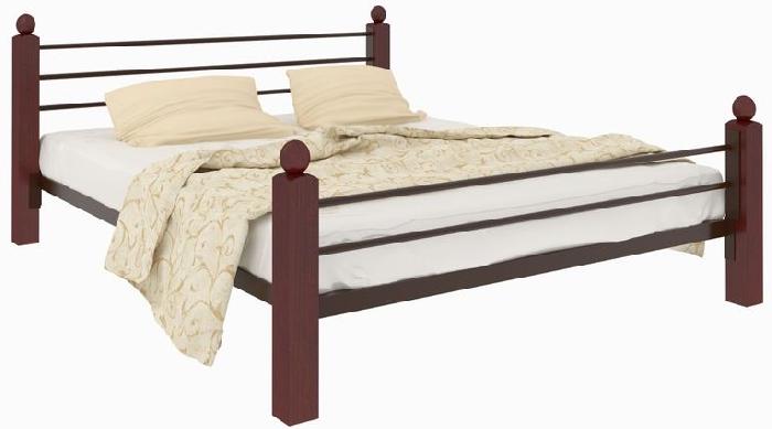 Кровать двуспальная Милана Lux Plus (СМ 180х200) трубка металл ( 180х200 , металл/дерево , медная шагрень , без подъемного мех. , без ящиков , без матраса (Милсон) )