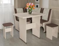 Кухонный уголок-комплект Челси мини (дуб белфорт, кожзам лен коричневый-лен бежевый (ТриЯ) ) в Симферополе от производителя 