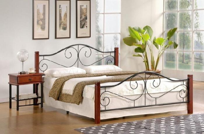 Кровать односпальная Halmar Violetta (СМ 120х200) c ортопедическим основанием ( 120х200 , дерево/металл , античная черешня-черный , без подъемного мех. , без ящиков , без матраса (Halmar ) )