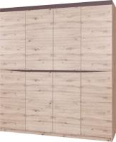 Шкаф Тиана ШР-4 (200) без зеркал четырехдверный (дуб бонифаций, дуб бонифаций-вольфрам,(Браво-мебель)) в Симферополе от производителя 