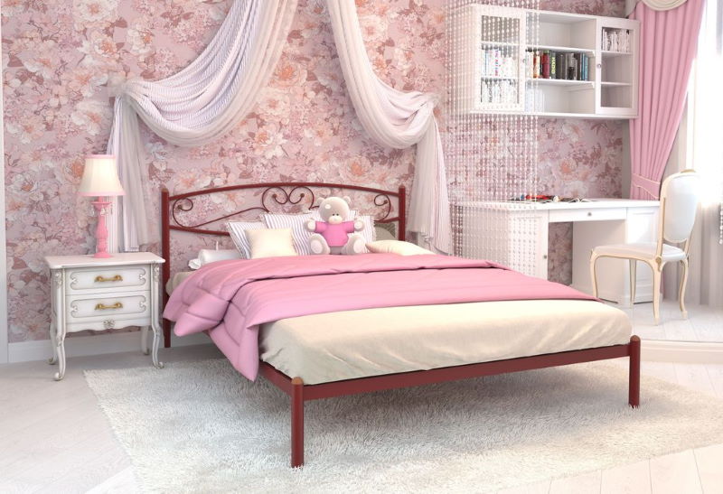 Фото Кровать двуспальная Каролина (СМ 140х200) трубка металл от производителя Милсон в Симферополе по цене 12 790 ₽