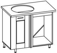 Кухня Селена К-78 стол-мойка угловая 1000 левая (текстиль, карпатская ель,(Глория (Ставрополь Мебель))) в Симферополе от производителя 