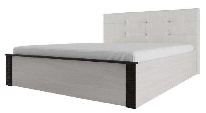 Кровать двуспальная Гамма-20 с мягким изголовьем (СМ 160х200) без основания ( 160х200 , ЛДСП/МДФ , ясень анкор светлый/венге , без подъемного мех. , без ящиков , без матраса (SV-мебель) )