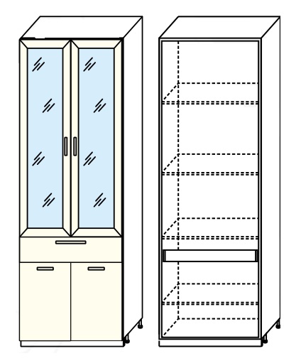 Фото Кухня Диана-4 (ЛДСП) шкаф 800 (ШП-2) от производителя Фант-мебель в Симферополе по цене 11 530 ₽