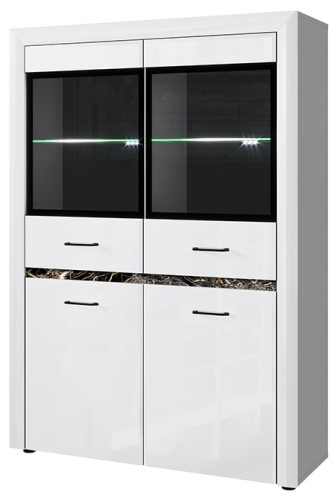Фото Шкаф с витриной 2V2D ВайтБлек (WhitBlack) от производителя Анрэкс в Симферополе по цене 33 870 ₽