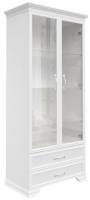 Шкаф с витриной Грация (2 дв) 2 стекла (белый, белый  (Браво-мебель) ) в Симферополе от производителя 