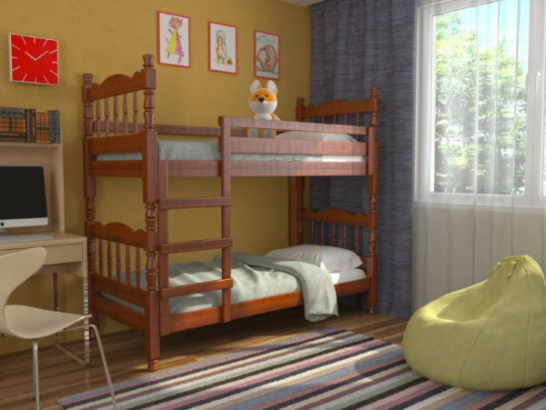 Фото Кровать 2-х ярусная Соня (СМ 80х189) с односторонними матрасами и выдвижными ящиками от производителя Браво-мебель в Симферополе по цене 46&nbsp;380 ₽