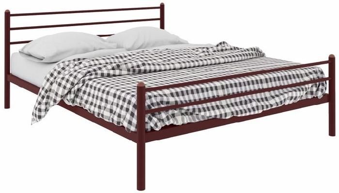 Кровать двуспальная Милана Plus (СМ 140х200) трубка металл ( 140х200 , металл , медная шагрень , без подъемного мех. , без ящиков , без матраса (Милсон) )