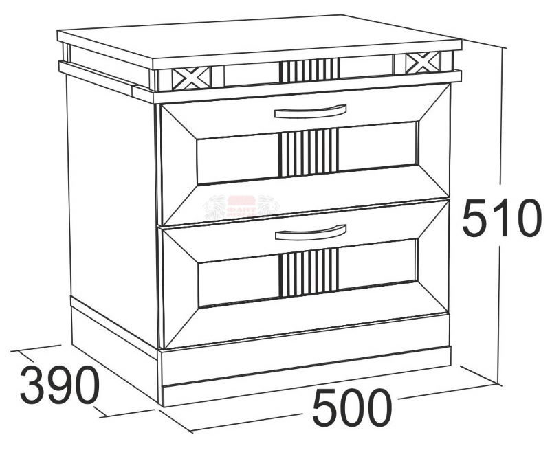 Фото Тумба прикроватная Ольга-18 с 2-мя ящиками от производителя Фант-мебель в Симферополе по цене 5 020 ₽