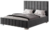 Кровать двуспальная Мирабель (СМ 140х200) без основания ( 140х200 , ЛДСП/МДФ/ткань , графит темный , без подъемного мех. , без ящиков , без матраса (Мебелони) )