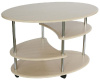 Стол журнальный Эллипс (пластик, мдф-дуб беленый,  черный (Калифорния) )